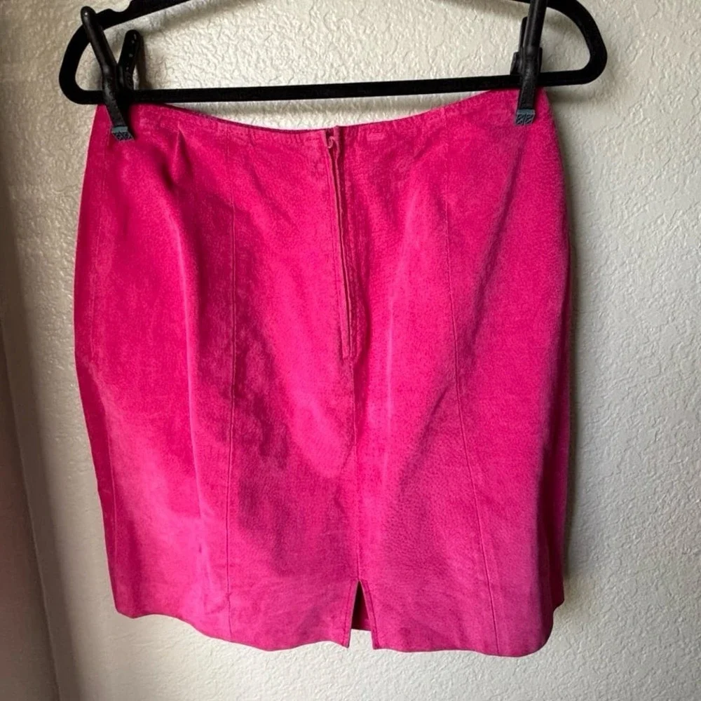 Chia Leather Pink/Fuchsia Women's Skirt Size 14. Made in‎ Korea